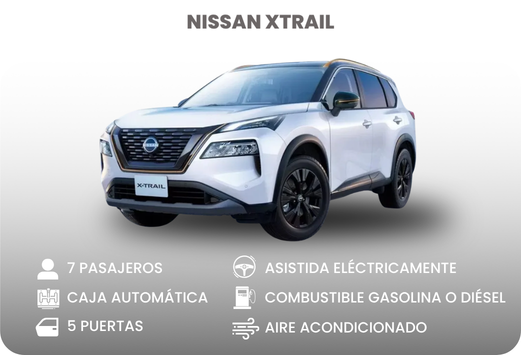 Alquiler de camionetas en el aeropuerto de Cali - Nissan X-Trail 7 Puestos